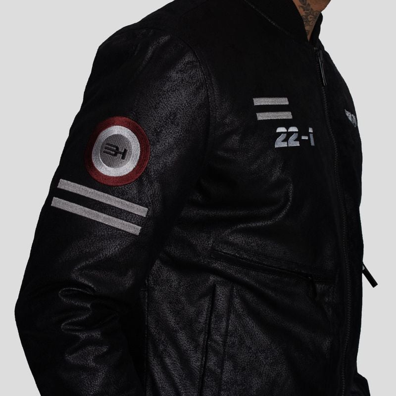 CASACA BOMBER DE ECOCUERO- DISEÑO BAD BOYS - LOOK URBANO CON ACTITUD - 3