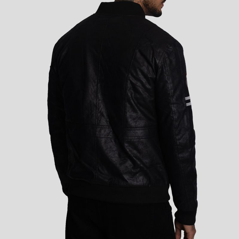 CASACA BOMBER DE ECOCUERO- DISEÑO BAD BOYS - LOOK URBANO CON ACTITUD - 4