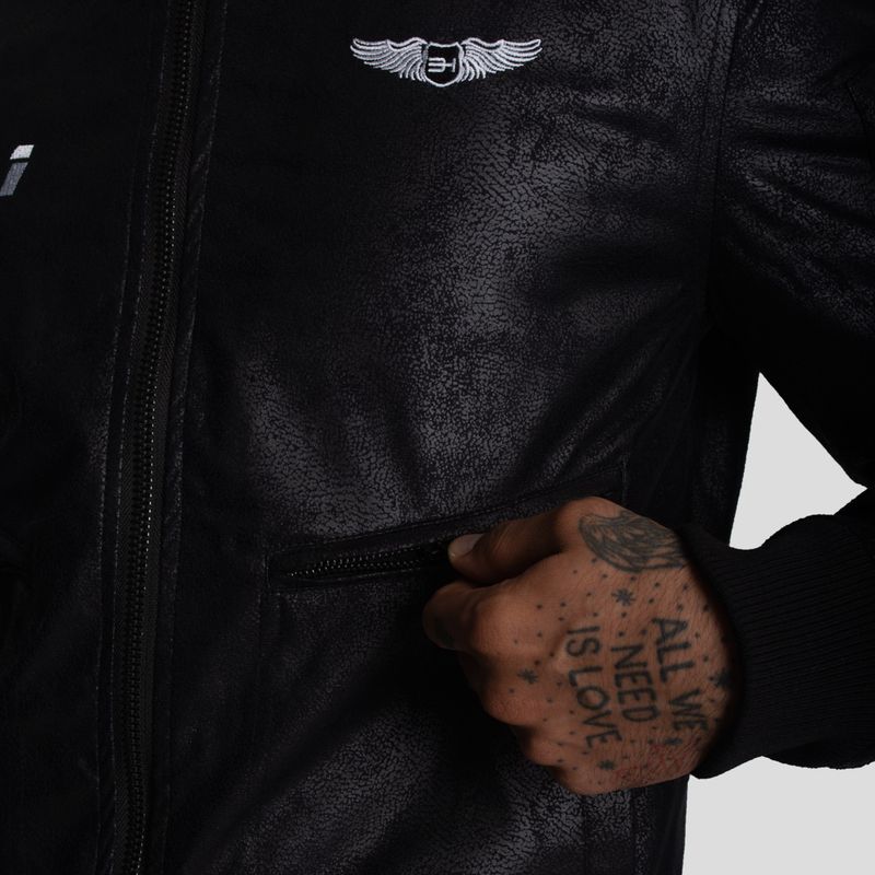 CASACA BOMBER DE ECOCUERO- DISEÑO BAD BOYS - LOOK URBANO CON ACTITUD - 6