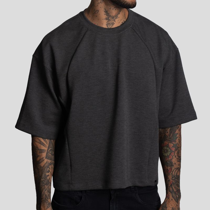 POLO MANGA CORTA CON CORTES ESTRUCTURALES | BOXY FIT | TEJIDO ESPECIAL PESADO Y SOFT | OVERSIZE - 1