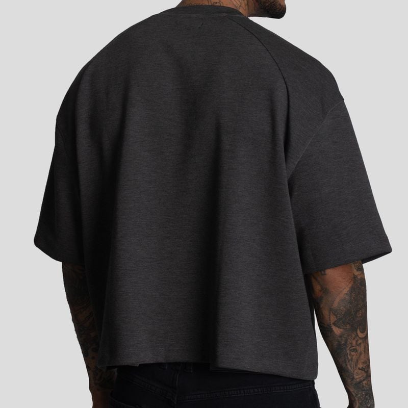 POLO MANGA CORTA CON CORTES ESTRUCTURALES | BOXY FIT | TEJIDO ESPECIAL PESADO Y SOFT | OVERSIZE - 3