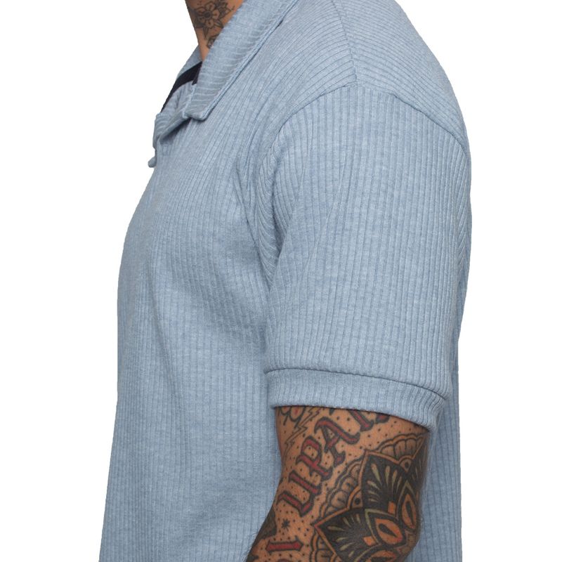 POLO CUELLO HENLEY MANGA CORTA | RELAX FIT | TEJIDO ESPECIAL CON RELIEVE | OVERSIZE - 4