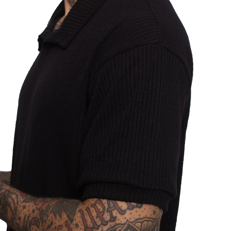 POLO CUELLO HENLEY MANGA CORTA | RELAX FIT | TEJIDO ESPECIAL CON RELIEVE | OVERSIZE - 4