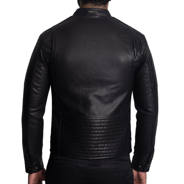 CASACA BIKER EN ECO-CUERO – CUELLO ALTO- ESTILO MOTOCICLISTA Y VERSIÓN MODERNA - 2