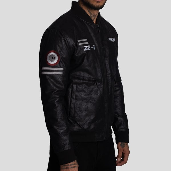 CASACA BOMBER DE ECOCUERO- DISEÑO BAD BOYS - LOOK URBANO CON ACTITUD - 2