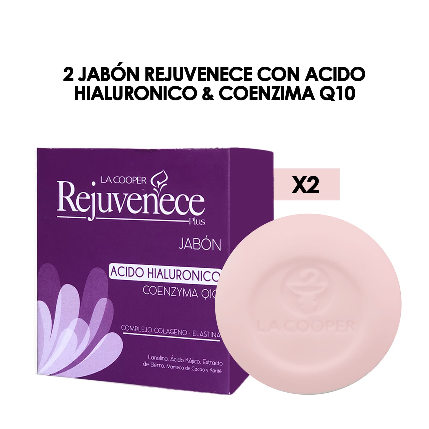 2 JABÓN REJUVENECE CON ACIDO HIALURONICO Y COENZIMA Q10 - 1