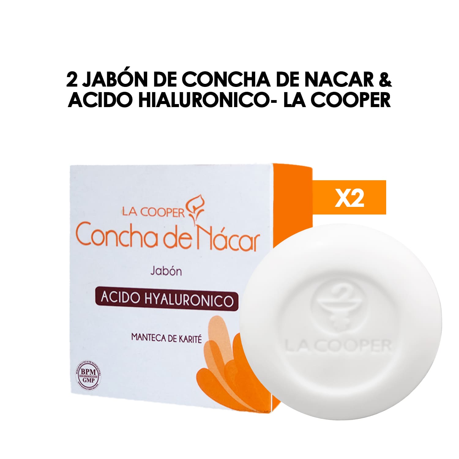 2 JABÓN DE CONCHA DE NACAR Y ACIDO HIALURONICO- LA COOPER - 1
