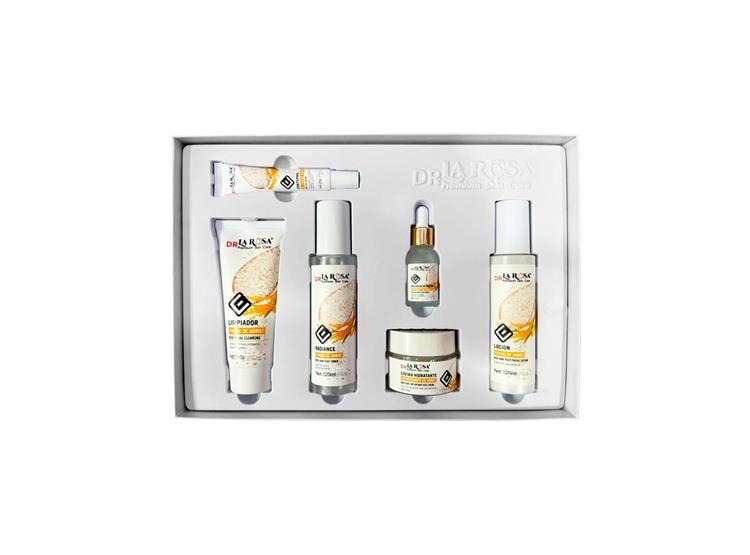 SET SKIN CARE PREMIUN DE ARROZ 6 PIEZAS DR LA ROSA - 1