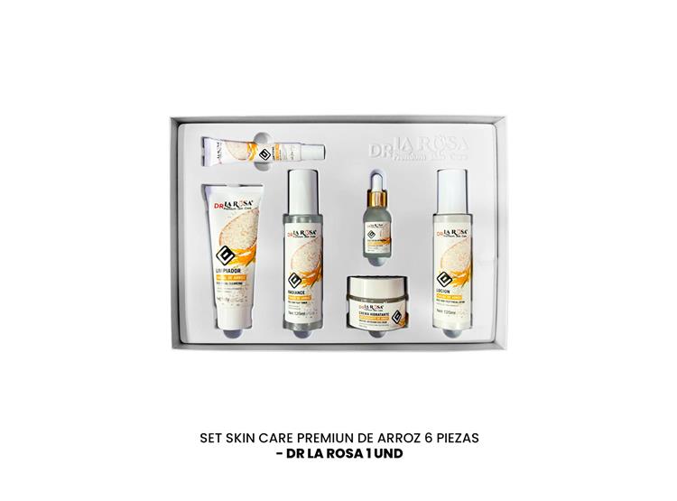 SET SKIN CARE PREMIUN DE ARROZ 6 PIEZAS DR LA ROSA - 2