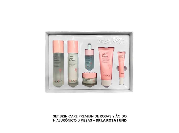 SET SKIN CARE PREMIUN DE ROSAS 6 PIEZAS DR LA ROSA - 2
