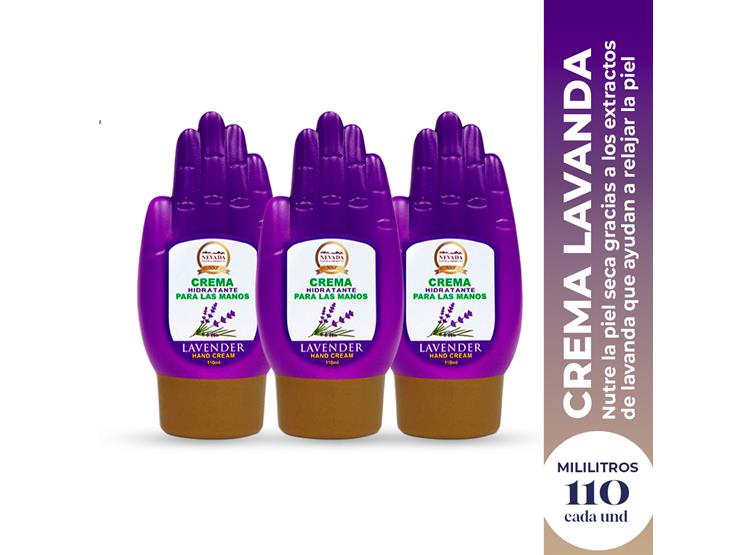 CREMA DE MANOS HIDRATANTE LAVANDA 120ML NEVADA 3 UND - 2