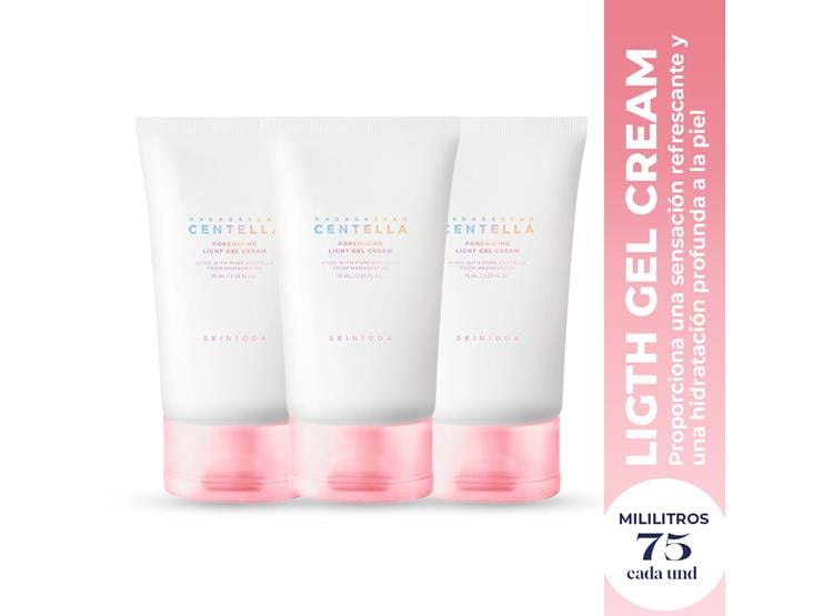 MADAGASCAR CENTELLA POREMIZING LIGHT GEL CREAM 75ML - SKIN1004 3 UND - 2