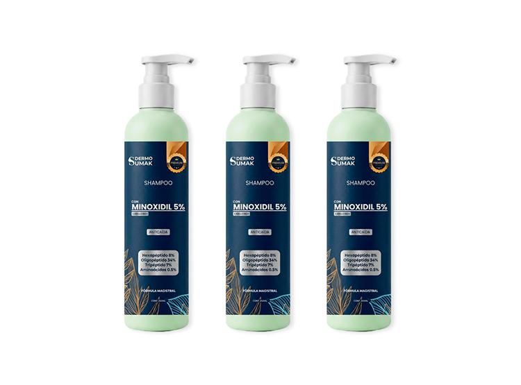 SHAMPO MINOXIDIL 5% PREMIUM CABELLO RISO 250ML DERMOSUMAK 3UND - 1