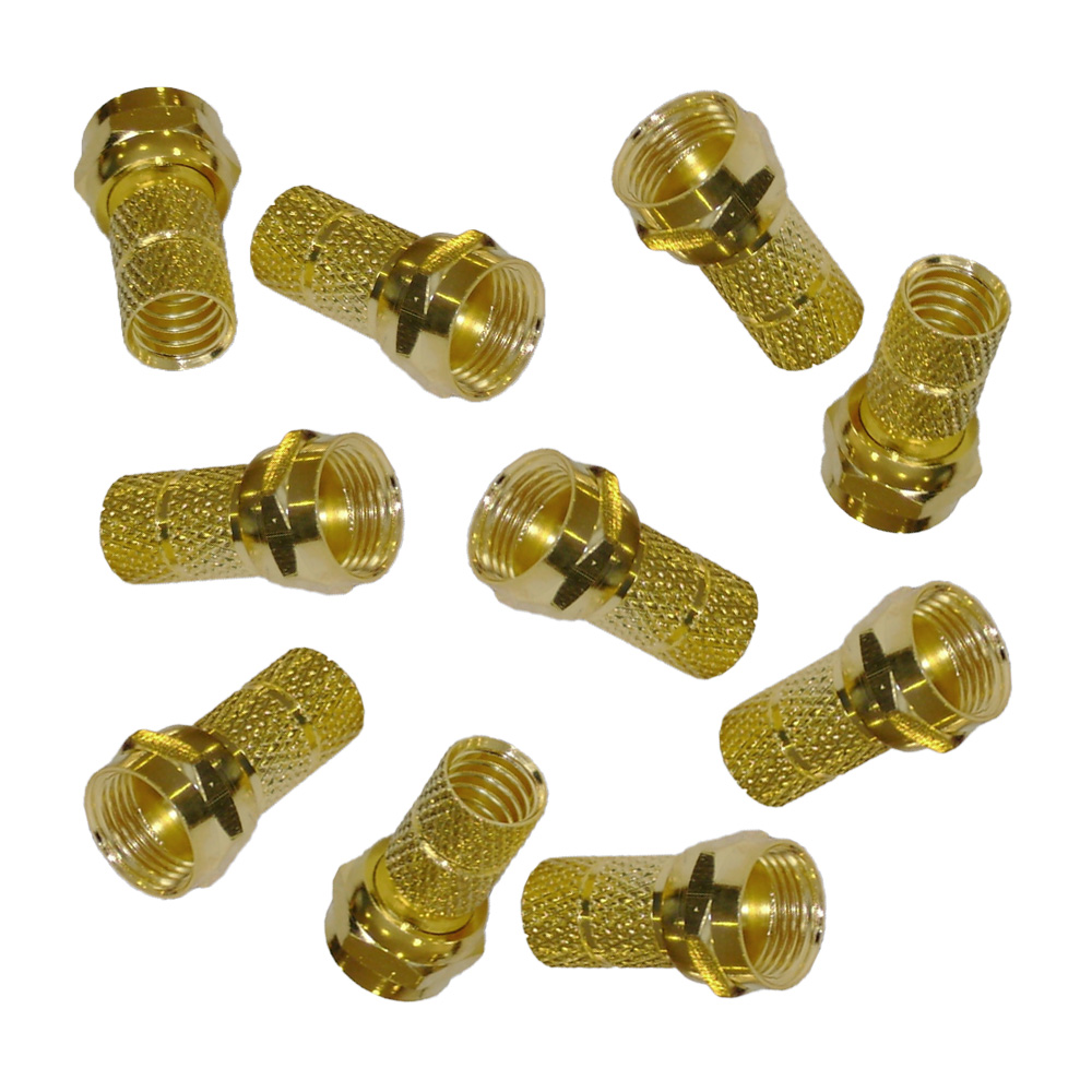 PACK X 10 UNID - CONECTOR ATORNILLABLE RG-6 GOLD - 2