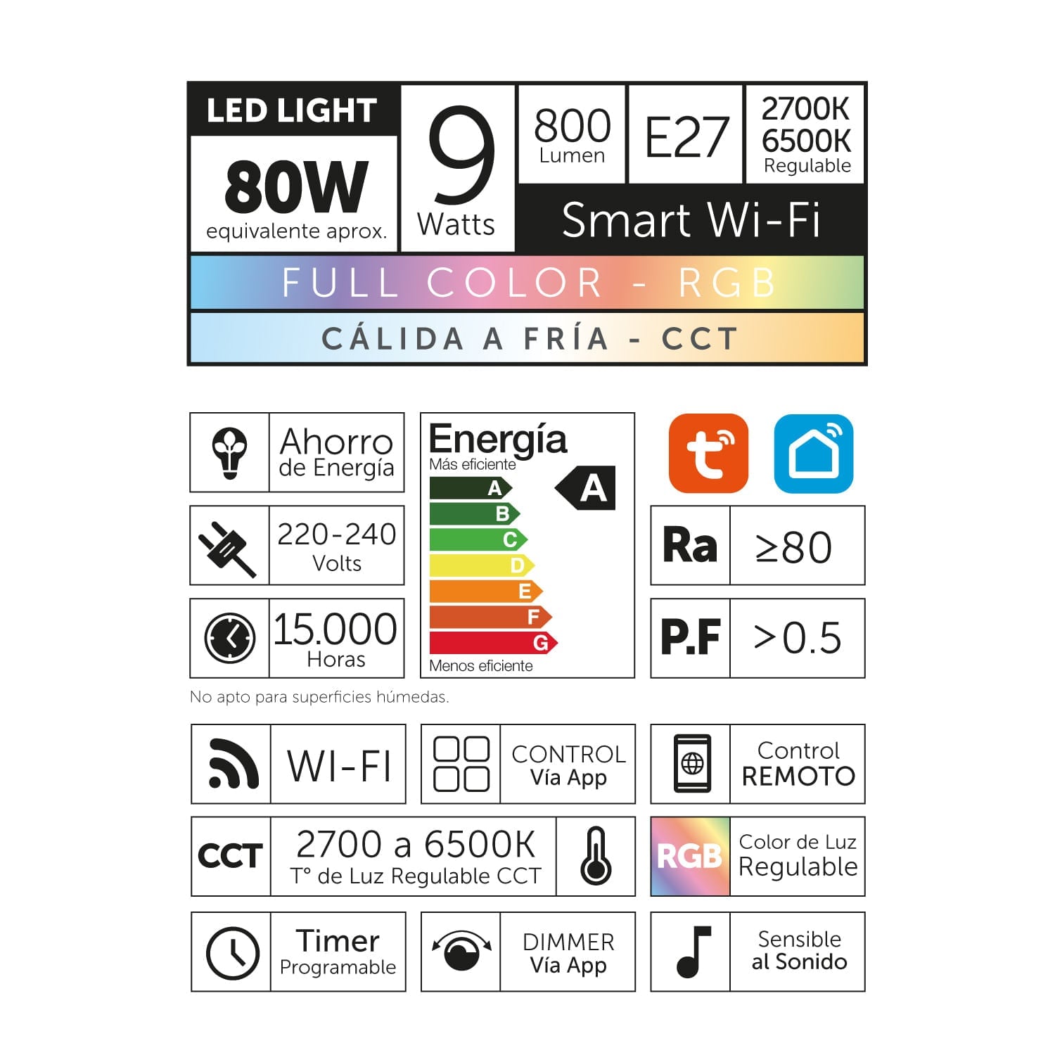FOCO LED SMART WIFI 9W RGB LEDBY - 3