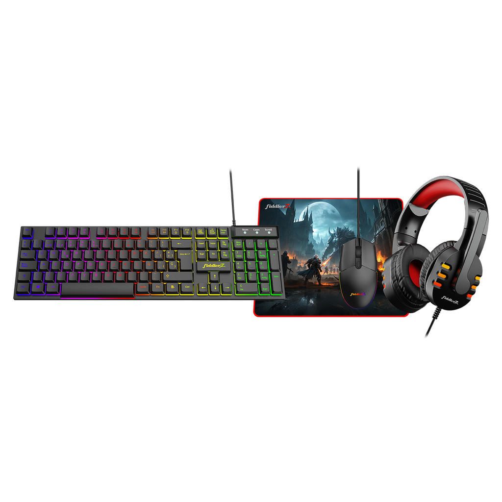 COMBO GAMER FIDDLER 4 EN 1 TECLADO, MOUSE, AUDÍFONOS Y MOUSEPAD - 2