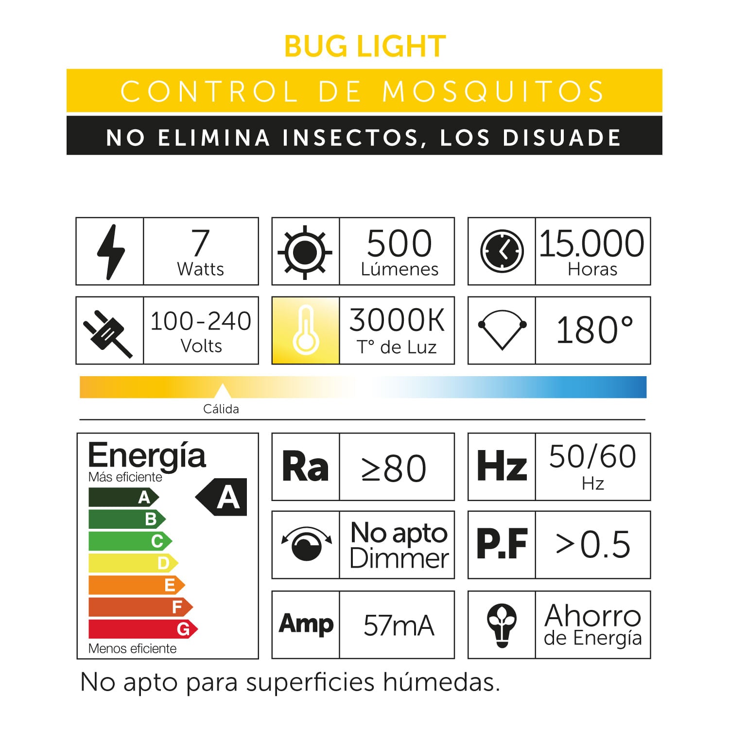 FOCO A60 ANTI MOSQUITOS 7W - 4