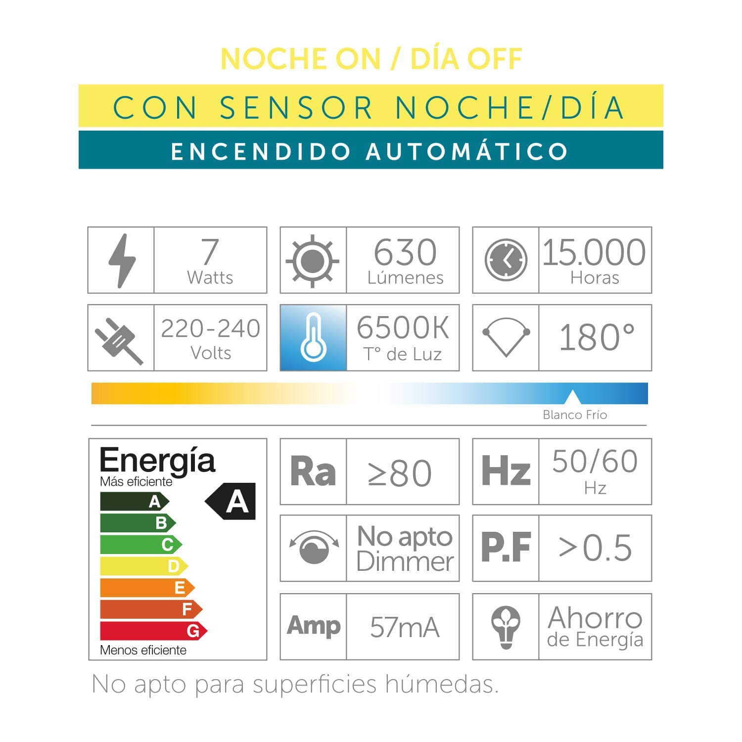 FOCO CON SENSOR DÍA/NOCHE 7W LEDBY - 3