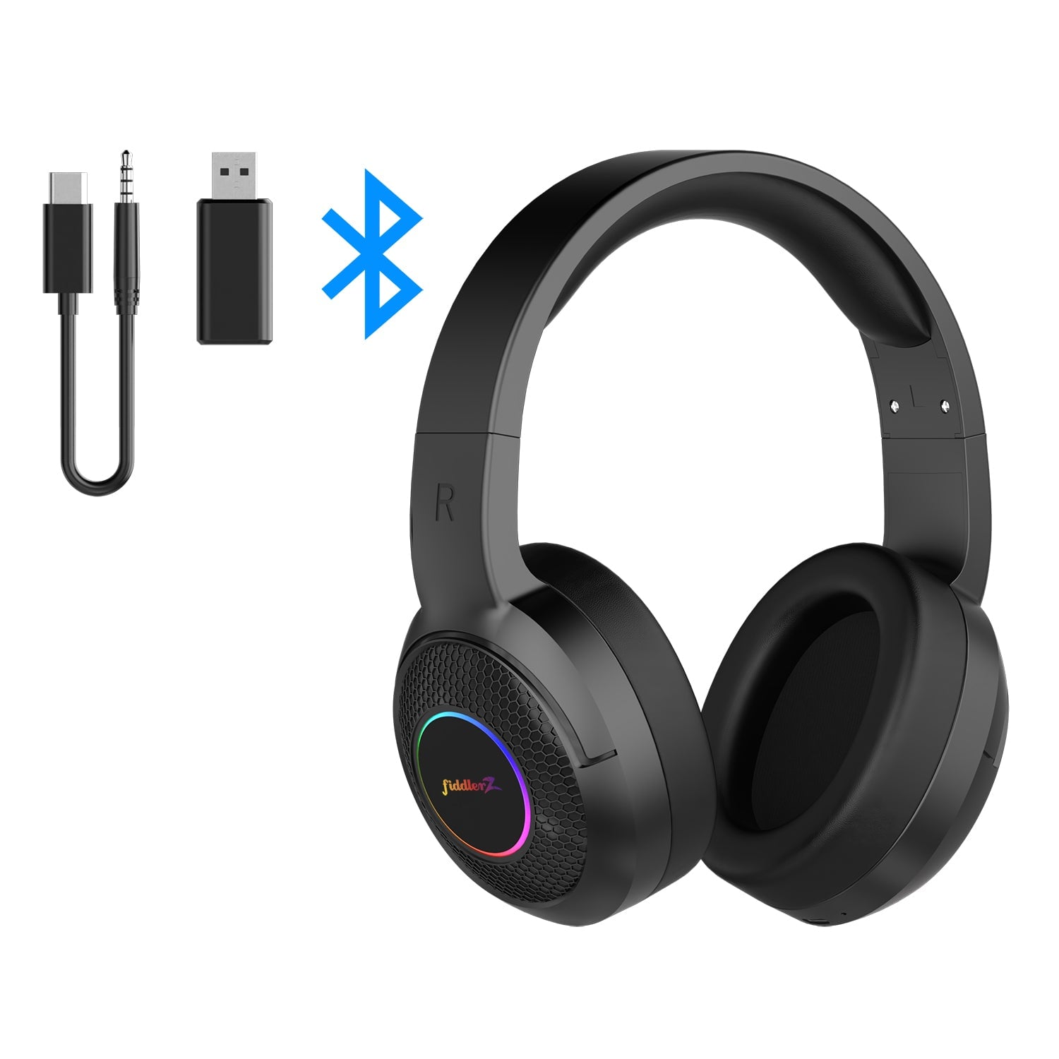AUDÍFONO GAMER INALÁMBRICO 3 EN 1 ( BT + 2.4 G + 3.5 MM) FIDDLER - 1