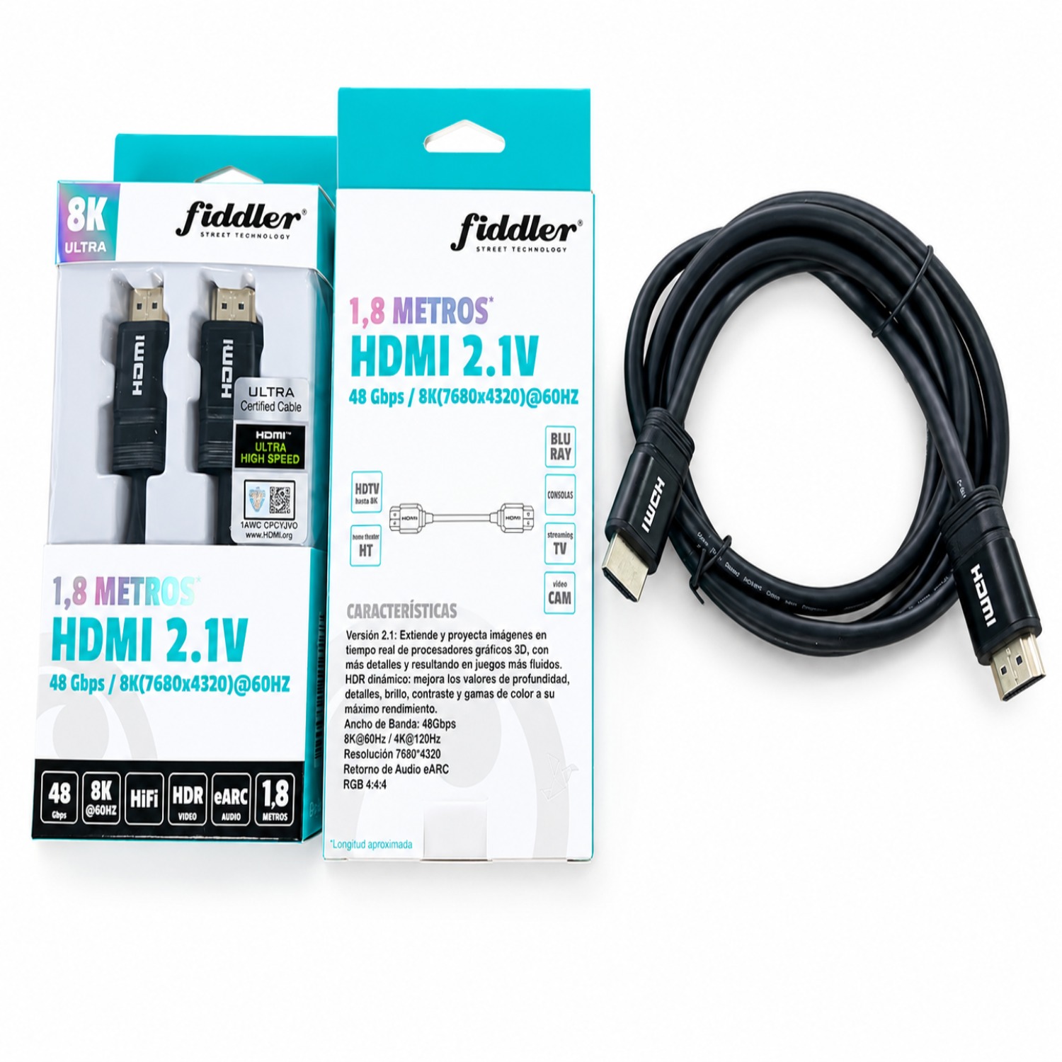 CABLE HDMI 8K 1.8 MTS FIDDLER - 3