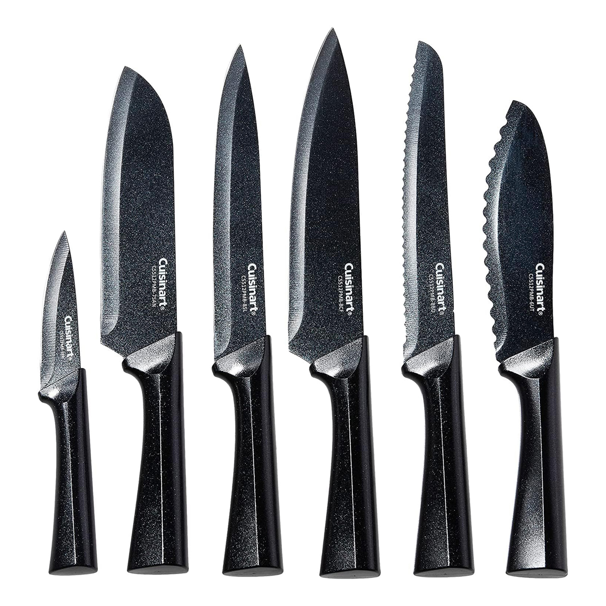 SET DE 12 PCS CUCHILLOS NEGROS CON PROTECTORES DE CUCHILLA - 1