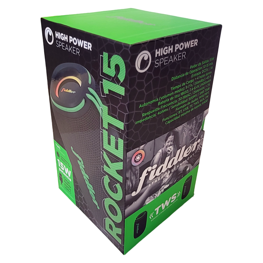 PARLANTE INALAMBRICO BLUETOOTH ROCKET HIGH POWER 15 W - 4