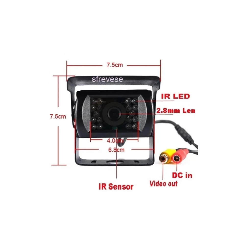 KIT DE RETROCESO PARA CAMIÓN PANTALLA Y CAMARA 12V A 24V - 6