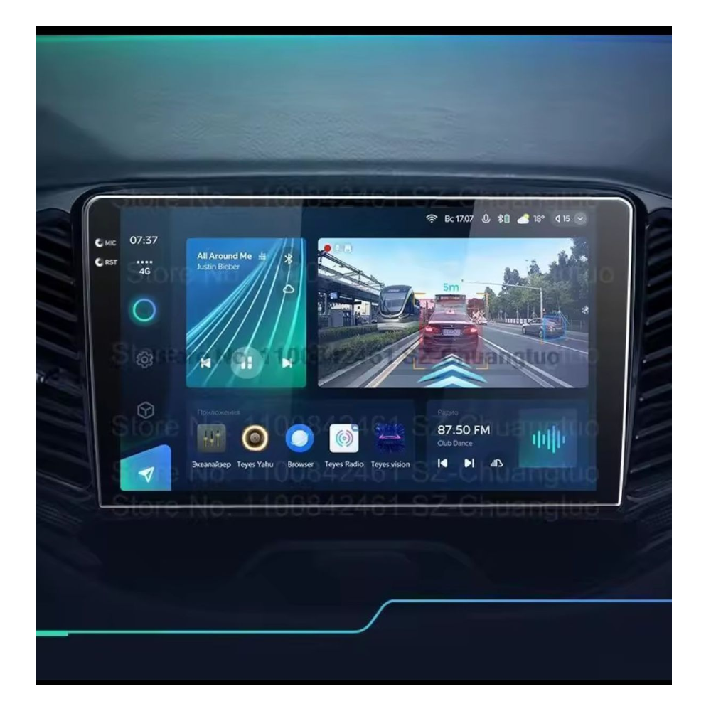 MICA DE VIDRIO PARA AUTORADIOS PANTALLAS ANDROID 9' - 2K ( PANTALLAS SIN BOTON LATERAL ) - 2
