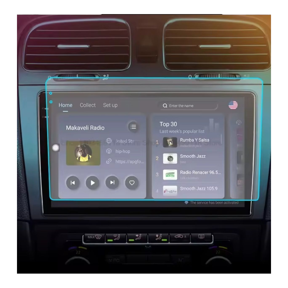 MICA DE VIDRIO PARA AUTORADIOS PANTALLAS ANDROID 9' - 2K ( PANTALLAS SIN BOTON LATERAL ) - 4