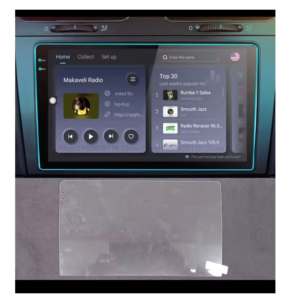 MICA DE VIDRIO PARA AUTORADIOS PANTALLAS ANDROID 9' - 2K ( PANTALLAS SIN BOTON LATERAL ) - 8