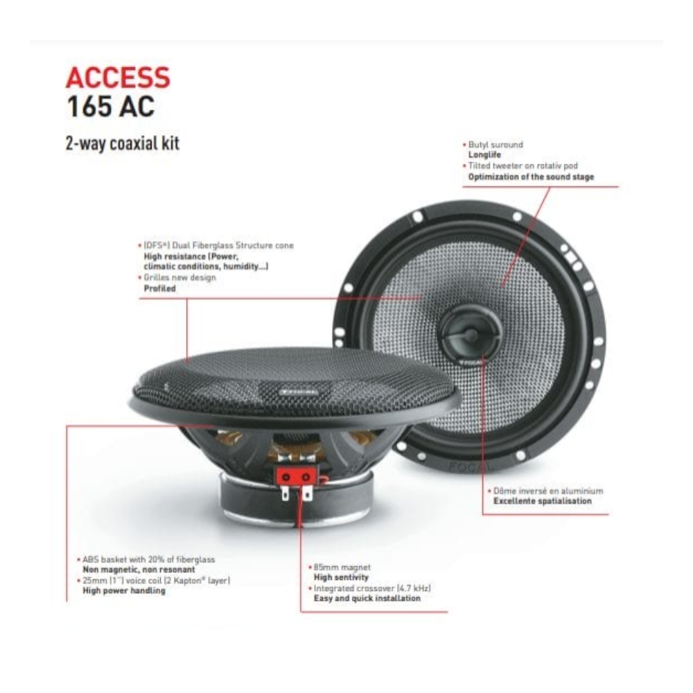 PARLANTES BOCINAS FOCAL 165 AC - 120W - 6.5'- ACCESS - 8