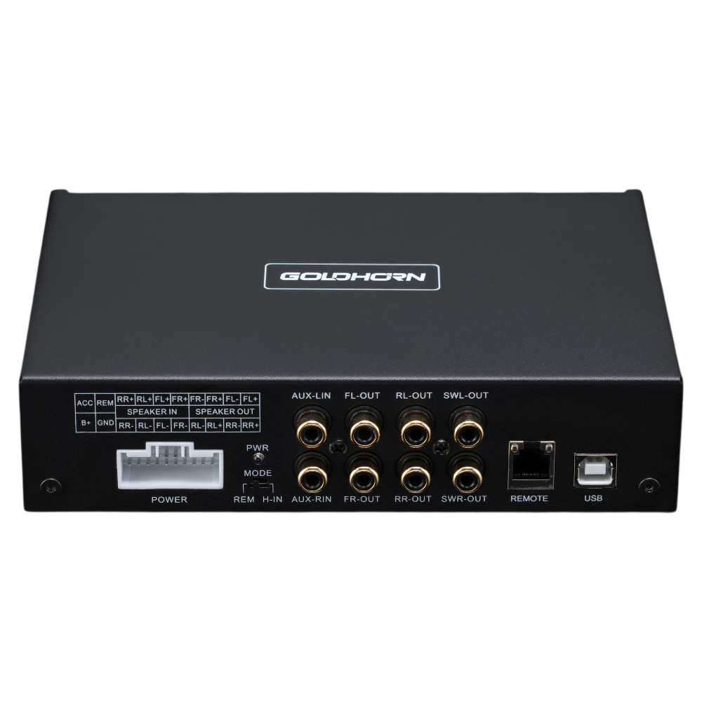 DSP AMPLIFICADO GOLDHORN - DSPA206 - 6 SALIDAS RCA - 30 BANDAS PARAMETRICAS - 3