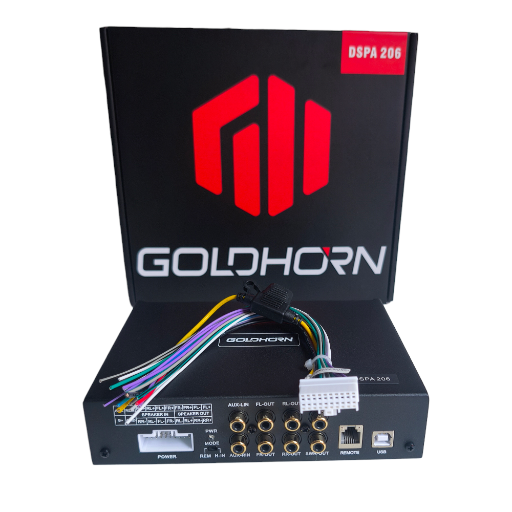 DSP AMPLIFICADO GOLDHORN - DSPA206 - 6 SALIDAS RCA - 30 BANDAS PARAMETRICAS - 4