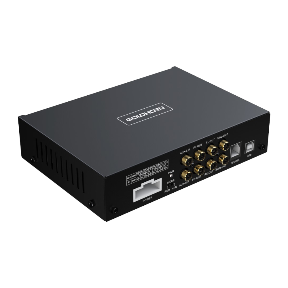 DSP AMPLIFICADO GOLDHORN - DSPA206 - 6 SALIDAS RCA - 30 BANDAS PARAMETRICAS - 6