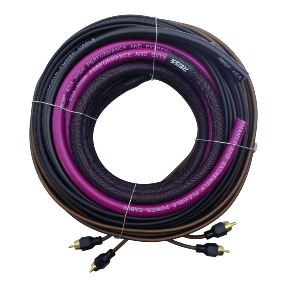 KIT DE CABLE PARA AMPLIFICADOR - REISS AUDIO - CALIBRE 4 - COBRE - 8
