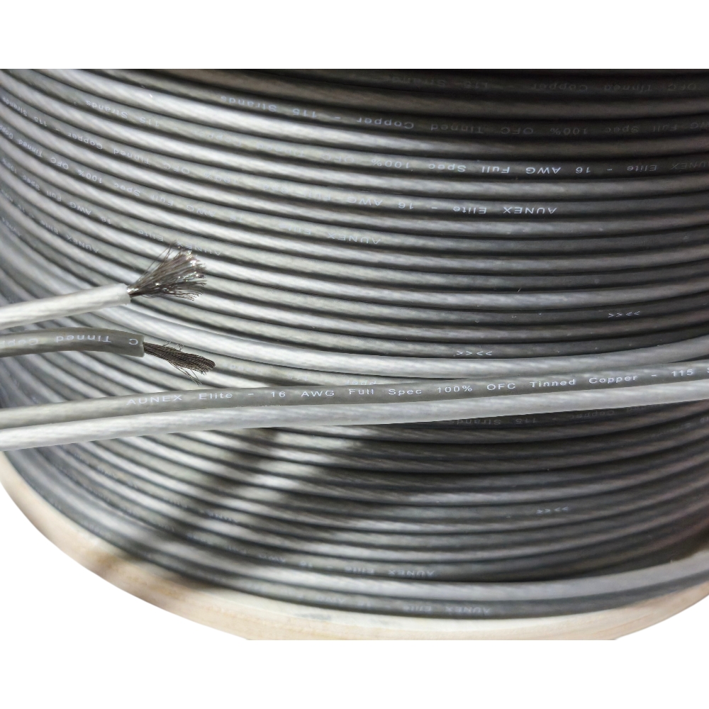 5M DE CABLE PARA PARLANTES AUNEX - OFC 100%COBRE GRADO MARINO - CALIBRE 16AWG - 115 HEBRAS - 9