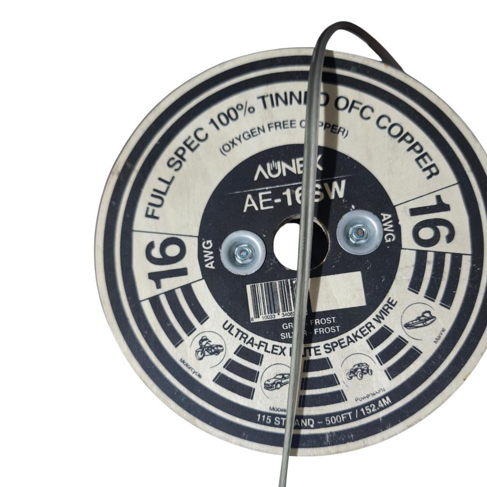 10M DE CABLE PARA PARLANTES AUNEX - OFC 100%COBRE GRADO MARINO - CALIBRE 16AWG - 115 HEBRAS - 1