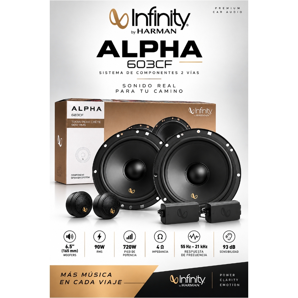 PARLANTES BOCINAS COMPONENTES INFINITY ALPHA 603CF - 720W A 90RMS - 7