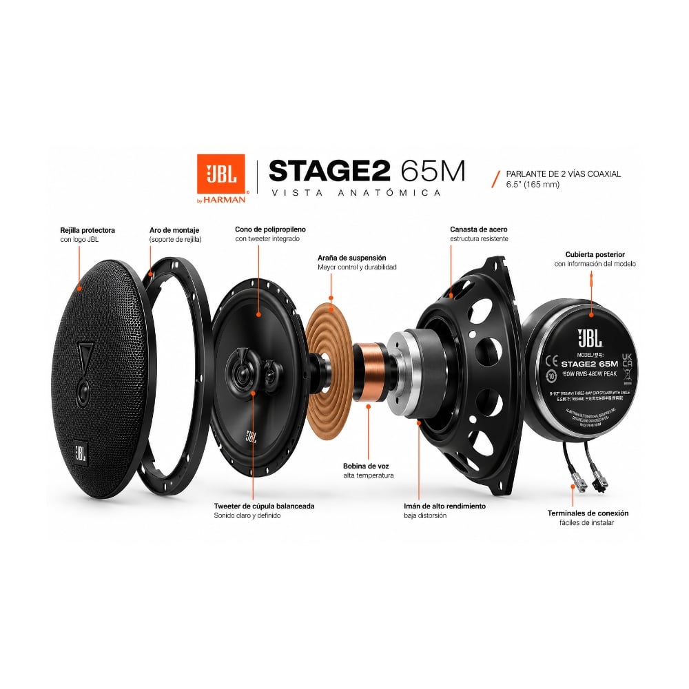PARLANTES BOCINAS JBL STAGE2 65M - 480W - 10