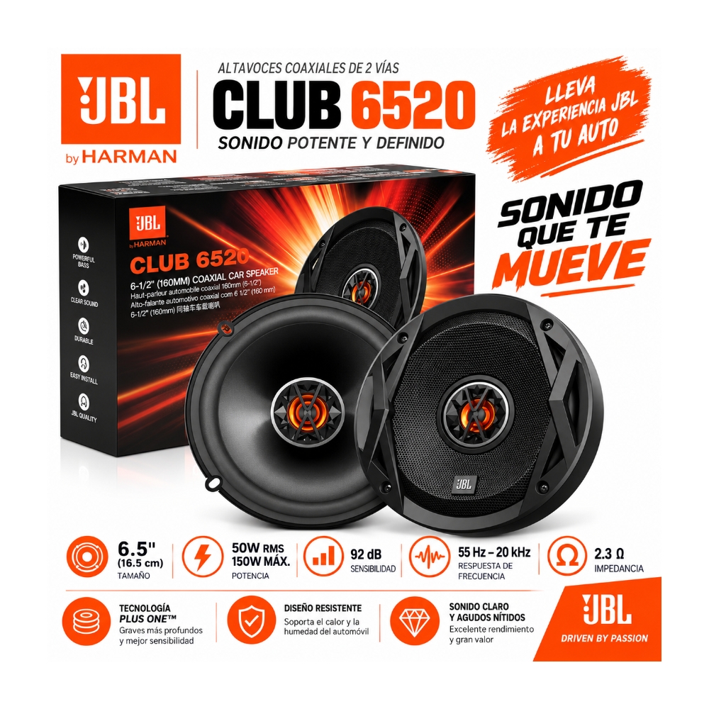 PARLANTES BOCINAS JBL SERIE CLUB 6520 - 150W A 50RMS - 2