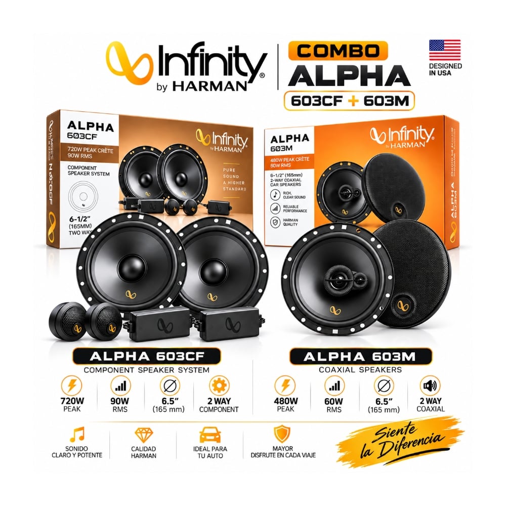 COMBO PARLANTE + COMPONENTE - INFINITY ALPHA 603M + 603CF - 2