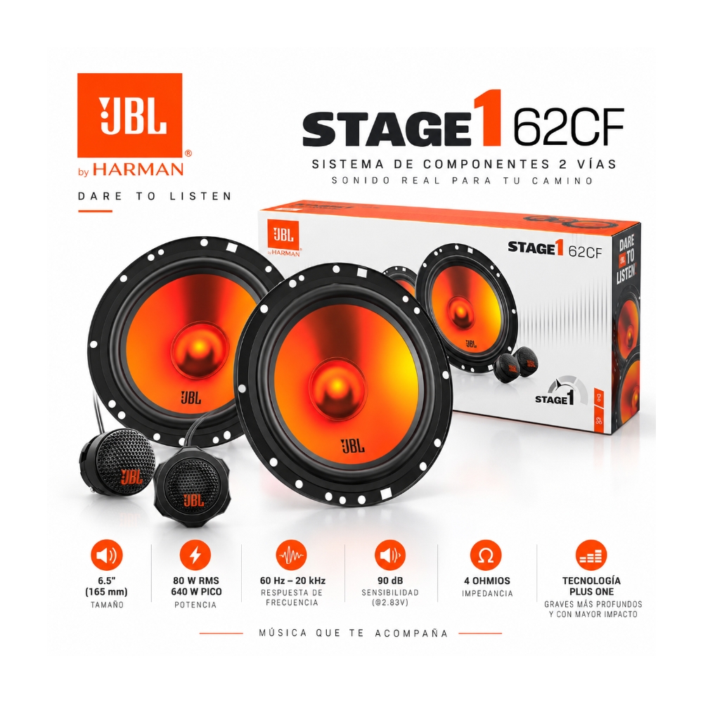PARLANTES BOCINAS COMPONENTES JBL STAGE1 62CF - 640W - 2