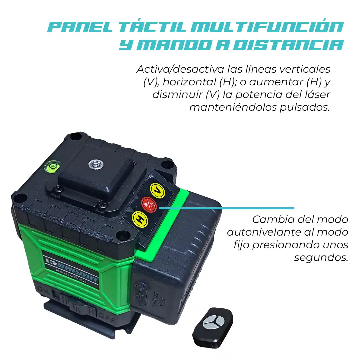 NIVEL LÁSER 12 LÍNEAS 360º AUTONIVELANTE + TRÍPODE 1.5 M SAIYAN NLLV12 - 2