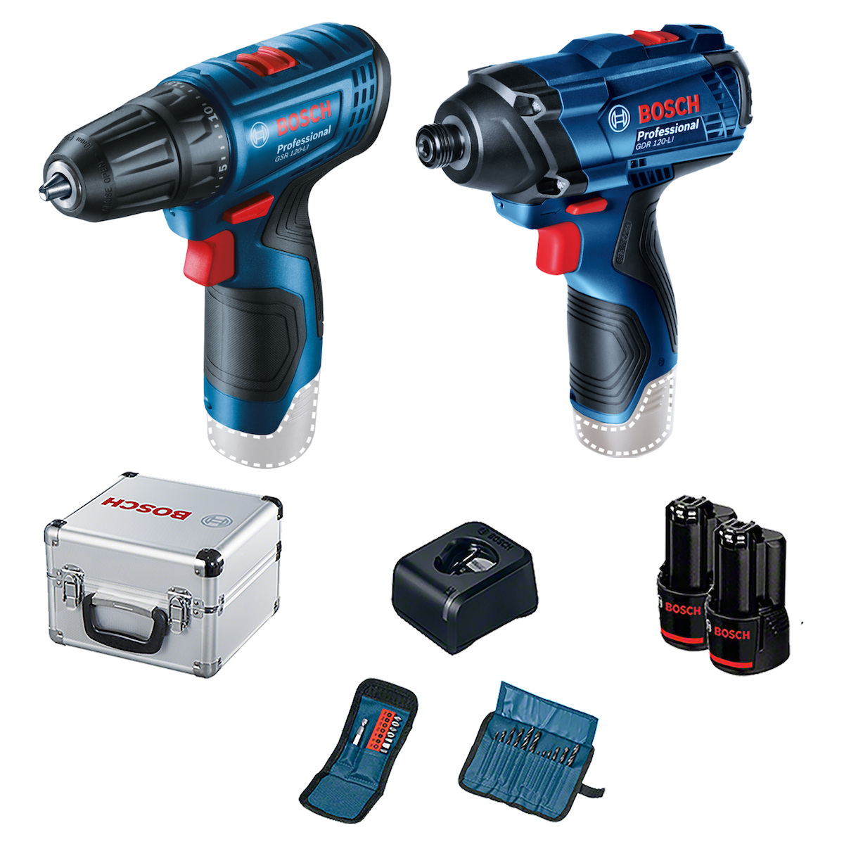 ATORNILLADOR DE IMPACTO GDR 120 + TALADRO GSR 120 LI BOSCH - 1
