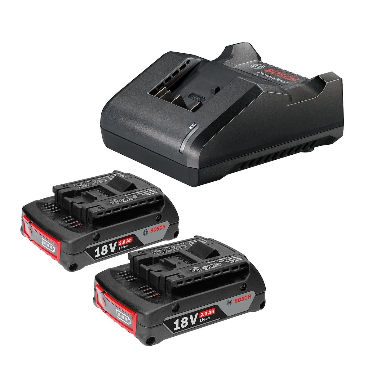 KIT 2 BATERÍAS GBA 18V 2AH + CARGADOR GAL 18V-20 BOSCH - 1