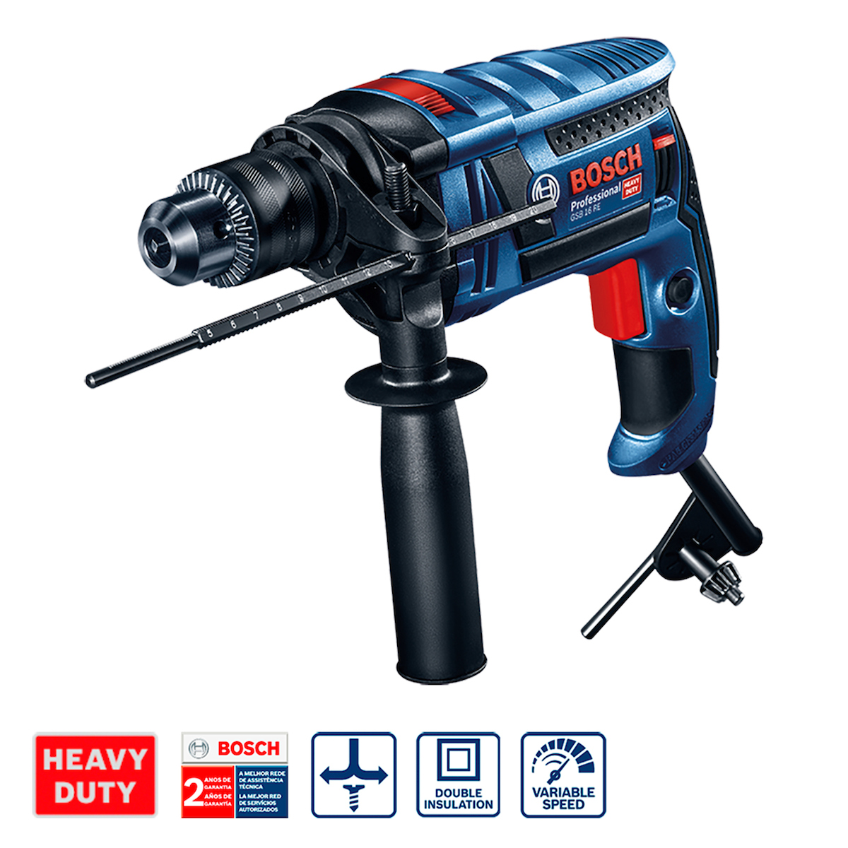 TALADRO PERCUTOR 1/2'' 13 MM 750W + MALETA BOSCH GSB 16 RE - 2