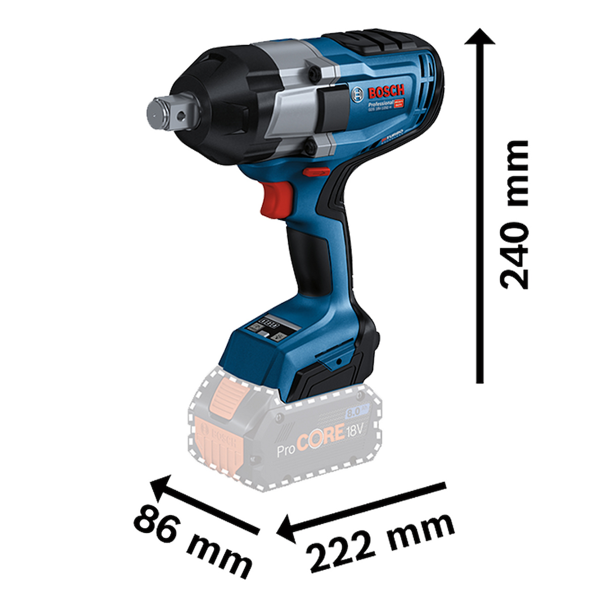TALADRO INALÁMBRICO BOSCH GDS 18V-1050 H AZUL 18V - 3