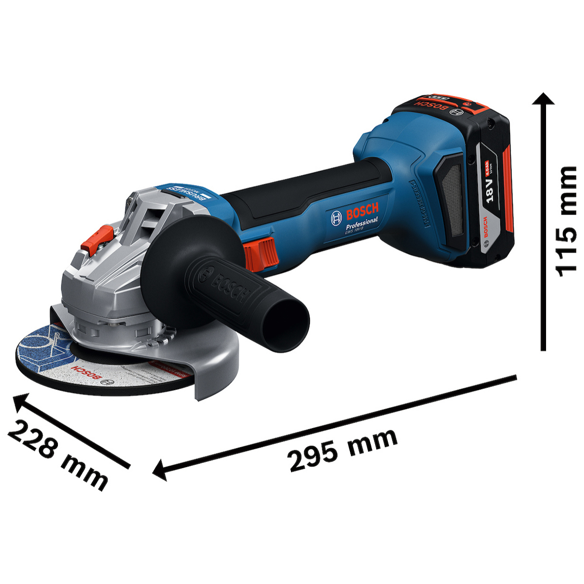 AMOLADORA 5'' 18V + GBH 180-LI + TALADRO GSB 185-LI BOSCH - 3