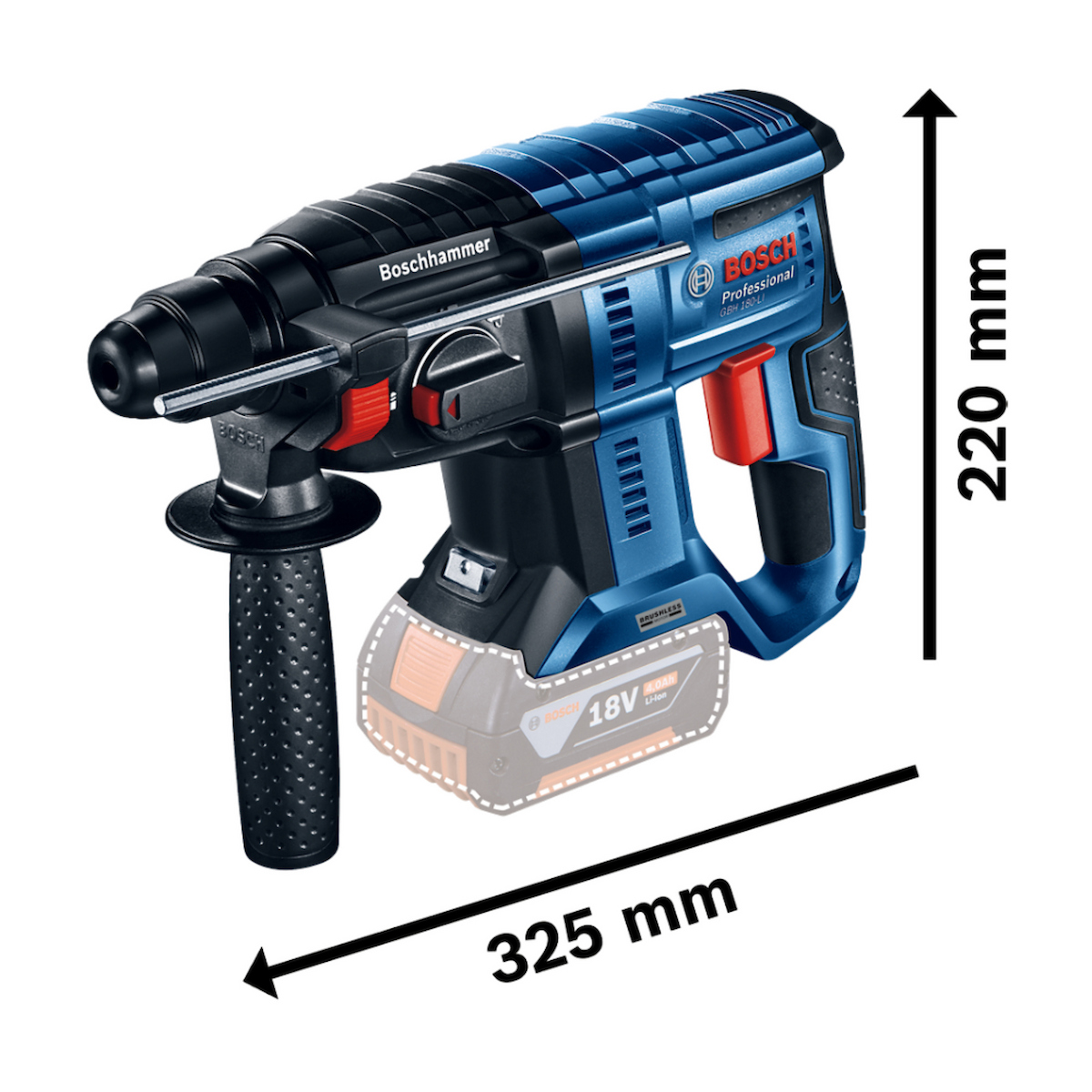 AMOLADORA 5'' 18V + GBH 180-LI + TALADRO GSB 185-LI BOSCH - 4