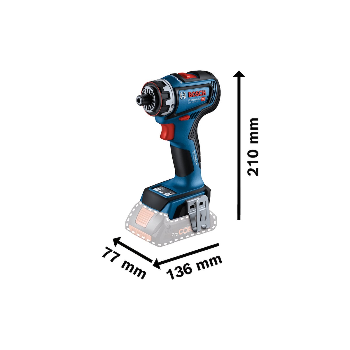 TALADRO ATORNILLADOR 1/2' 18V BRUSHLESS BOSCH GSR 18V-90 FC - 8